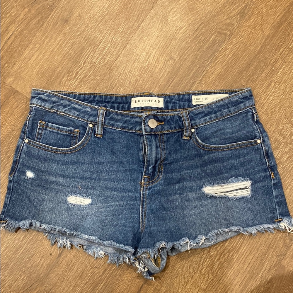 Bullhead Blue Distressed Jean Shorts